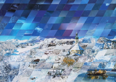 Collages intitolato "Winternachtstraum" da Cyrielle Recoura, Opera d'arte originale