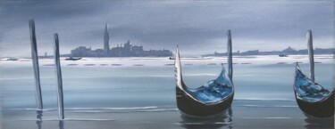 Pintura intitulada "Venise, vue sur le…" por Cyril Beaufils, Obras de arte originais, Acrílico