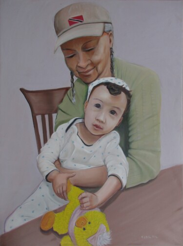 Painting titled "Grandma Rezende II" by Cyril Harris, Original Artwork, Oil