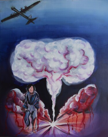 Pintura intitulada "Hiroshima" por Cyril Harris, Obras de arte originais, Acrílico