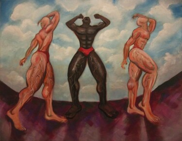 Painting titled "Beach Giants" by Cyril Harris, Original Artwork, Acrylic