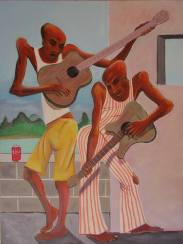 Schilderij getiteld "Troubadour" door Cyril Harris, Origineel Kunstwerk, Acryl