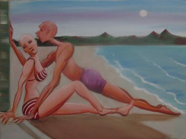 Painting titled "A. I. Love" by Cyril Harris, Original Artwork, Acrylic