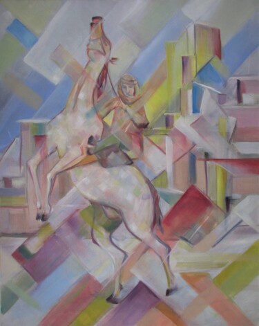 Pintura intitulada "Arabian horseman" por Cyril Harris, Obras de arte originais, Óleo