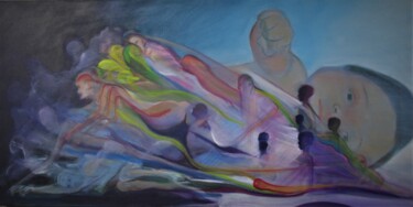Pintura titulada "Birth Life and Death" por Cyril Harris, Obra de arte original, Acrílico