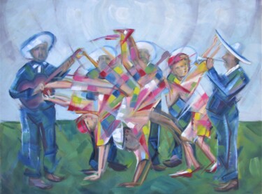 Malerei mit dem Titel "Cultural shock" von Cyril Harris, Original-Kunstwerk, Öl