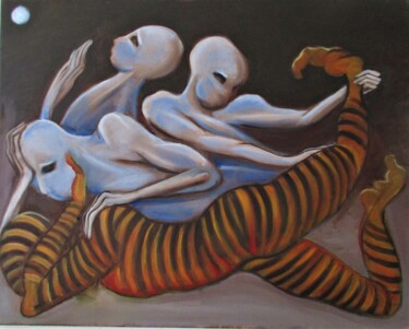 Malerei mit dem Titel "Alien Abduction" von Cyril Harris, Original-Kunstwerk, Öl