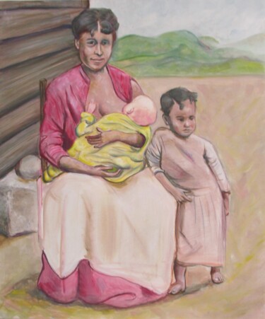 Pintura intitulada "Tribute to African…" por Cyril Harris, Obras de arte originais, Óleo
