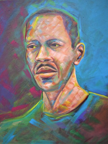 Painting titled "self portrait 2" by Cyril Harris, Original Artwork, Acrylic