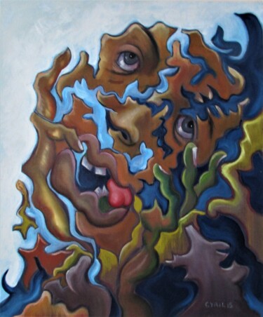 Peinture intitulée "self portrait depre…" par Cyril Harris, Œuvre d'art originale, Acrylique