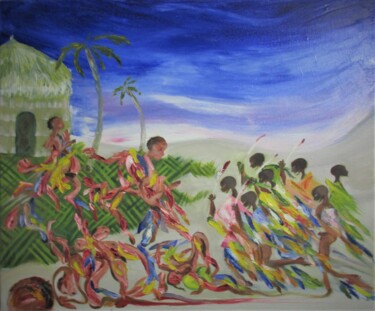Malarstwo zatytułowany „Genocide 1994” autorstwa Cyril Harris, Oryginalna praca, Akryl