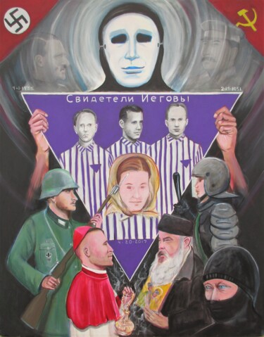 Malerei mit dem Titel "Russian Persecution" von Cyril Harris, Original-Kunstwerk, Acryl