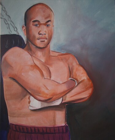 Painting titled "The Boxer" by Cyril Harris, Original Artwork, Acrylic