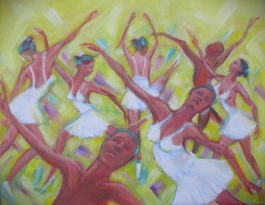Schilderij getiteld "The Dancers" door Cyril Harris, Origineel Kunstwerk, Acryl