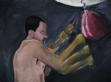Painting titled "Speed bag" by Cyril Harris, Original Artwork, Oil