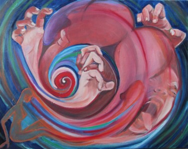 Malerei mit dem Titel "Drowning in the sea…" von Cyril Harris, Original-Kunstwerk, Acryl