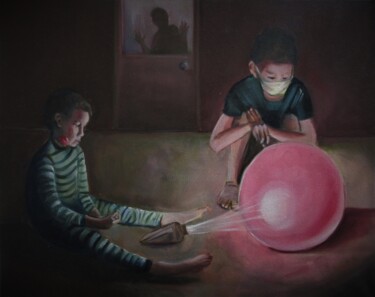 Pittura intitolato "Boys and Light 1" da Cyril Harris, Opera d'arte originale, Olio