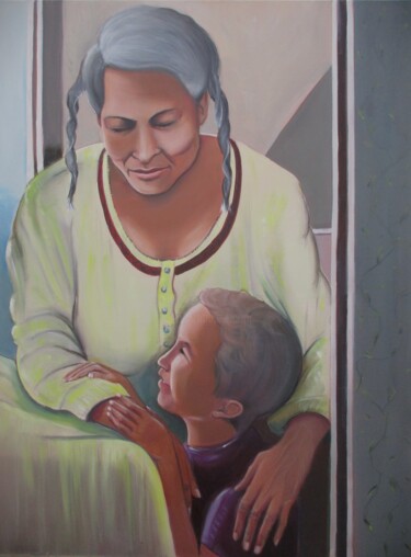 Pintura titulada "Grandma Rezende" por Cyril Harris, Obra de arte original, Oleo