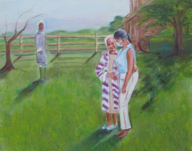 Peinture intitulée "Mom and Liza" par Cyril Harris, Œuvre d'art originale, Acrylique