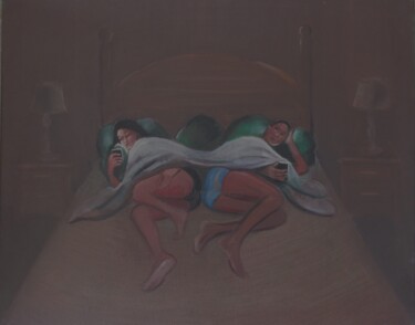 Pittura intitolato "21st century sleep" da Cyril Harris, Opera d'arte originale, Acrilico