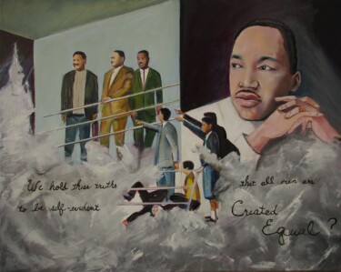 Pintura intitulada "Martins assasination" por Cyril Harris, Obras de arte originais, Óleo