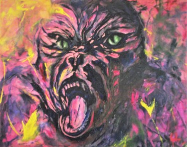Peinture intitulée "La colère" par Cyril Lagorce, Œuvre d'art originale, Huile