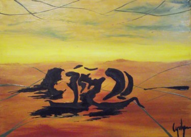 Peinture intitulée "Saturation solaire" par Cyril Lagorce, Œuvre d'art originale, Huile