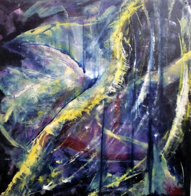 Peinture intitulée "Naissance dans le c…" par Cyril Lagorce, Œuvre d'art originale, Huile