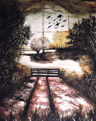 Peinture intitulée "Oiseaux de lumiére…" par Cyril Lagorce, Œuvre d'art originale, Huile