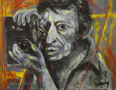 Peinture intitulée "gainsbourg" par Cyril Lagorce, Œuvre d'art originale, Huile