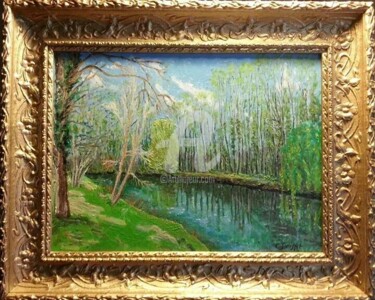 Painting titled "le grand Morin" by Cyrille Janisset, Original Artwork, Oil