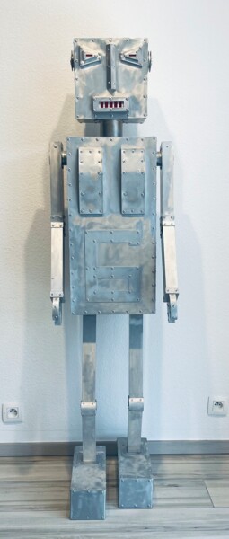 Sculptuur getiteld "Robot Terminator" door Cyrille Plate, Origineel Kunstwerk, Aluminium