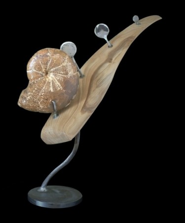 Sculpture titled "KENAIKAN" by Cyril Margouillat, Original Artwork, Wood