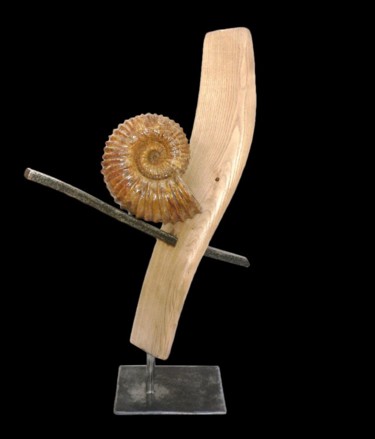 Sculpture titled "KERESZT" by Cyril Margouillat, Original Artwork, Wood