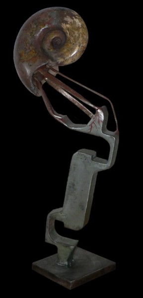 Sculpture titled "POLYPOUS" by Cyril Margouillat, Original Artwork, Metals