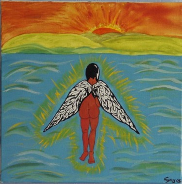 Peinture intitulée "L'arrivéedel'ange" par Cyrus, Œuvre d'art originale