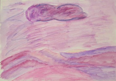 Schilderij getiteld "Desert rose" door Cyrus, Origineel Kunstwerk, Olie