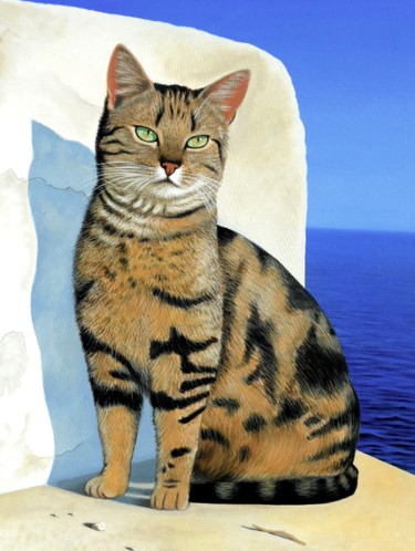 Peinture intitulée "Un chat à Kos" par Czart, Œuvre d'art originale, Acrylique