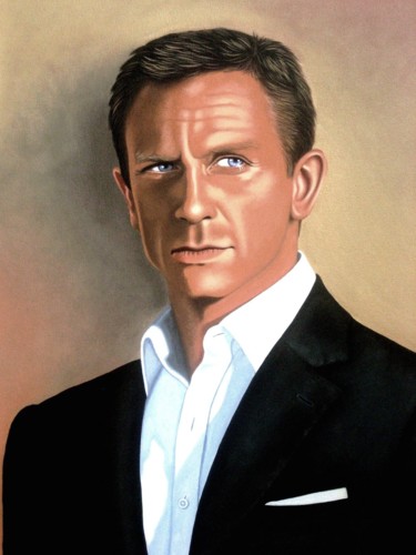 Peinture intitulée "James Bond Daniel C…" par Czart, Œuvre d'art originale, Acrylique