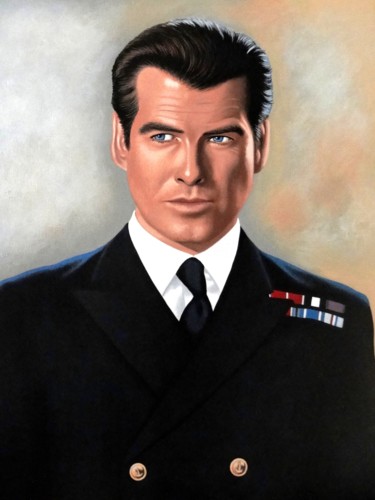 Peinture intitulée "James Bond Pierce B…" par Czart, Œuvre d'art originale, Acrylique