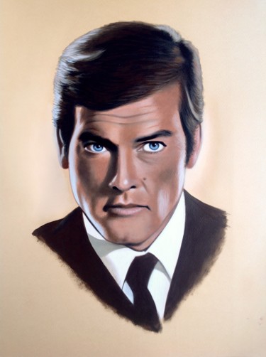 Peinture intitulée "Roger Moore" par Czart, Œuvre d'art originale, Acrylique