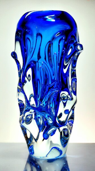 Design intitolato "Jan Beranek-Blue Re…" da Czech Art Glass, Opera d'arte originale, Tavola arte