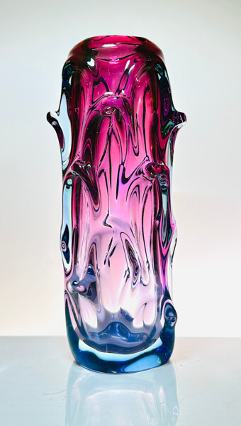 Design intitolato "Jan Beranek-Blue Re…" da Czech Art Glass, Opera d'arte originale, Tavola arte