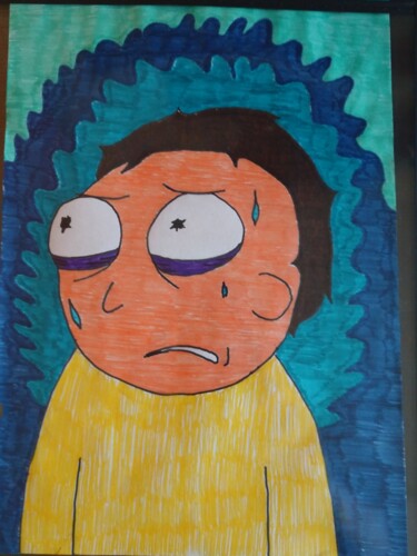 Drawing titled "Stressed out morty" by D.Ad, Original Artwork, Marker