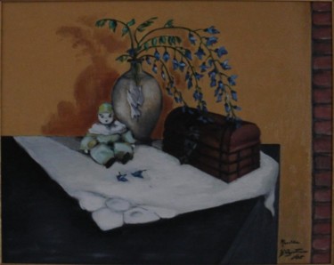 Peinture intitulée "PIERROT" par M.D-Agostino, Œuvre d'art originale, Huile