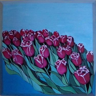 Painting titled "TULIPANI" by M.D-Agostino, Original Artwork, Oil