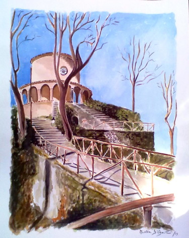 绘画 标题为“Sacro-Monte-di-Crea…” 由M.D-Agostino, 原创艺术品, 水彩