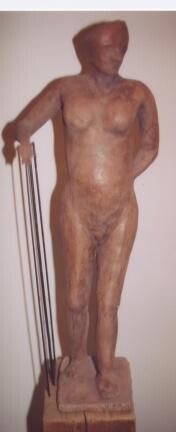 Sculpture intitulée "donna alla balaustra" par D'Ambros Aferrigno, Œuvre d'art originale