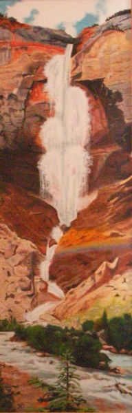 Peinture intitulée "Cascade à Yoho Nati…" par Daniele Baille Barrelle, Œuvre d'art originale, Autre
