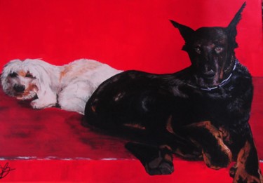 Peinture intitulée "Le grand brun et la…" par Daniele Baille Barrelle, Œuvre d'art originale, Acrylique